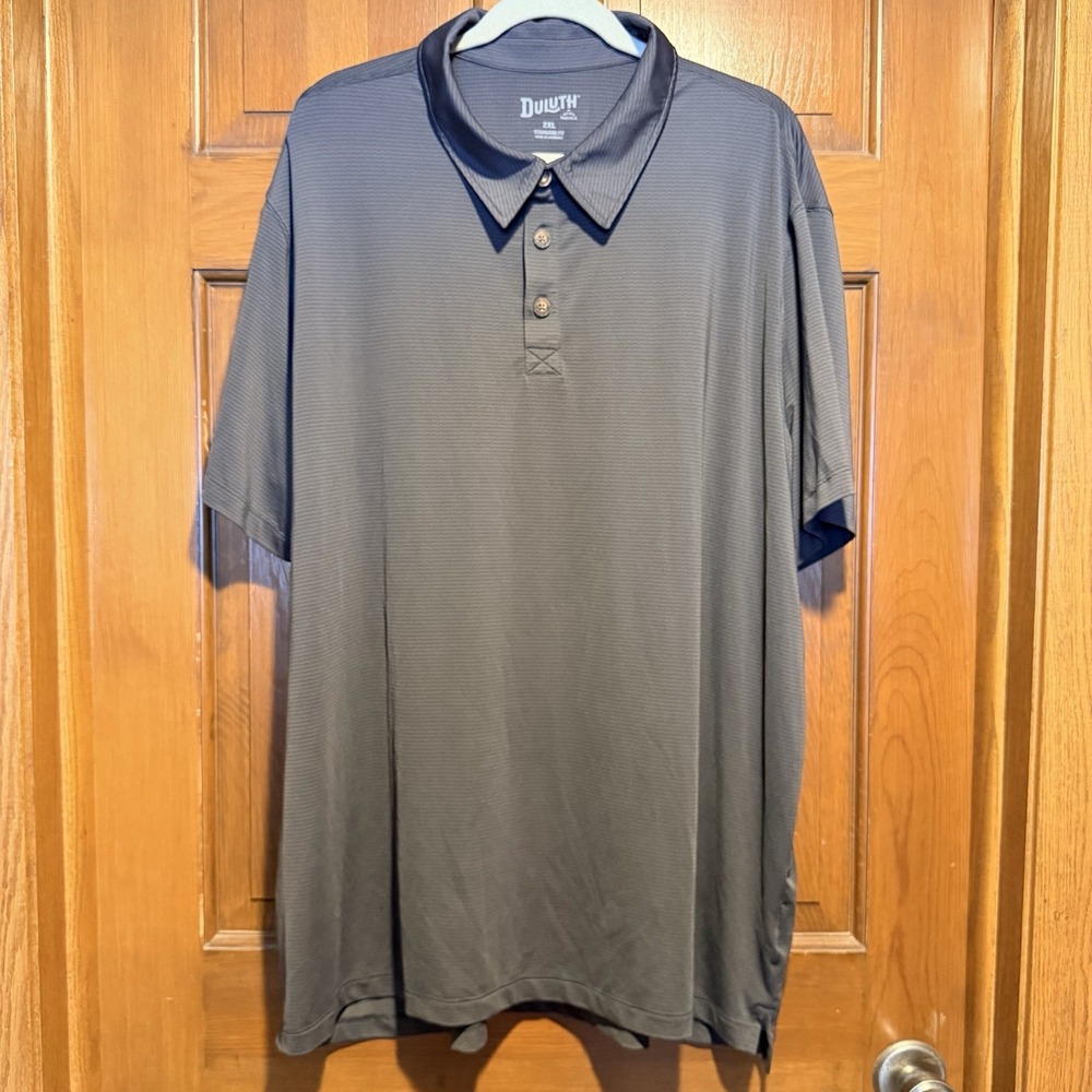 Duluth Trading Co Mens 2XL Golf Shirt Grey Lightweight Performance